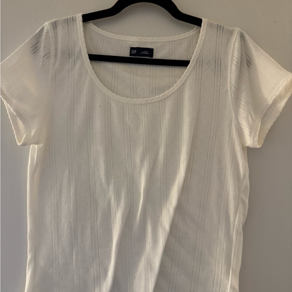 GAP Women's White Short Sleeve Top NWOT